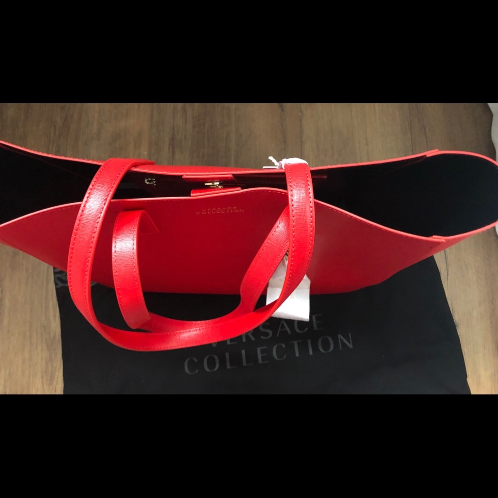 VERSACE Collection-AUTHENTIC (NWT) Large Red Saffiano Leather TOTE - Picture 8 of 8